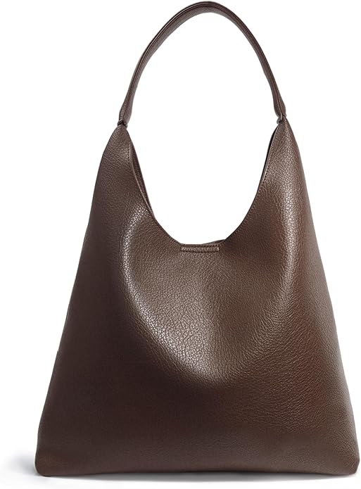 Soft Vegan Leather Slouchy Bag: Trendy Hobo Style Shoulder Purse