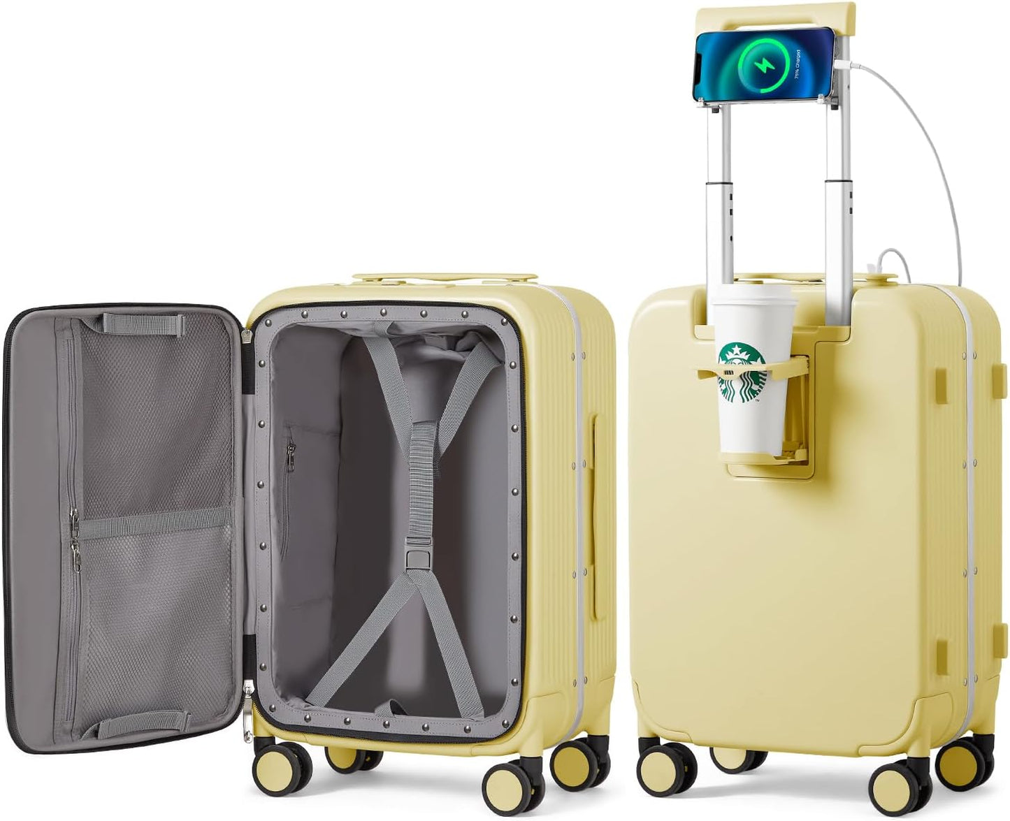 Mixi Spinner Luggage: Lightweight Carry-On Suitcase with USB Port