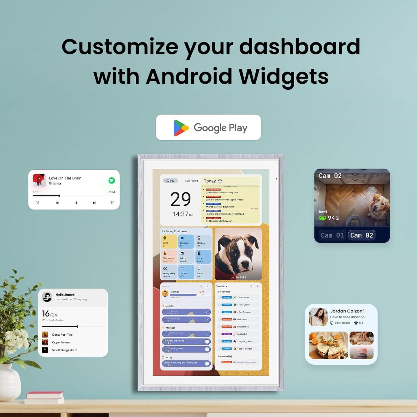 ApoloSign 21.5” Digital Calendar: Multi-Calendar Syncing Smart Wall Display