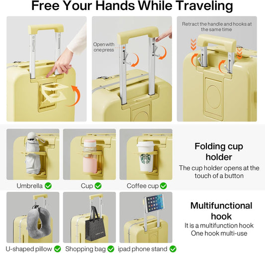 Mixi Spinner Luggage: Lightweight Carry-On Suitcase with USB Port