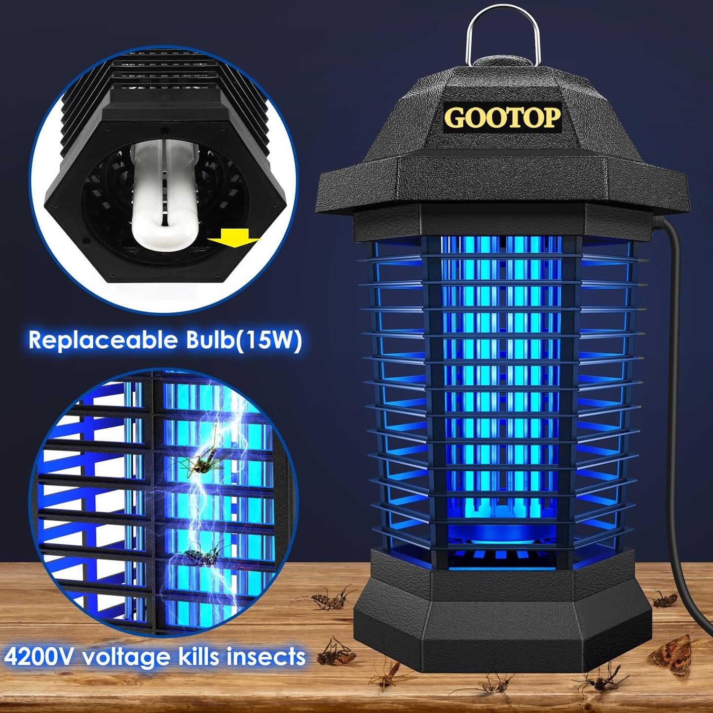 GOOTOP Mosquito Killer Lamp: Indoor & Outdoor Electric Bug Zapper