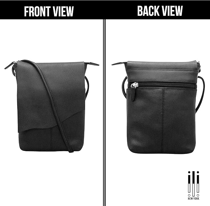 Architectural Leather Crossbody Bag: Modern Structured Premium Leather Purse