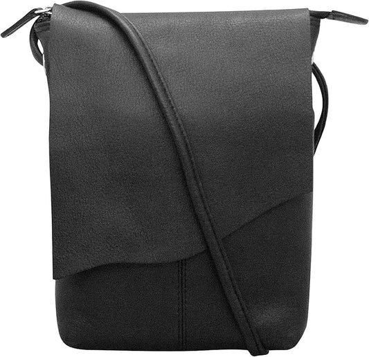 Architectural Leather Crossbody Bag: Modern Structured Premium Leather Purse
